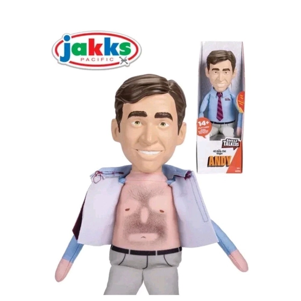 Steve Carrell 40-Year-Old Virgin Andy Doll Shelf Talkers 14 Lines 192995420458